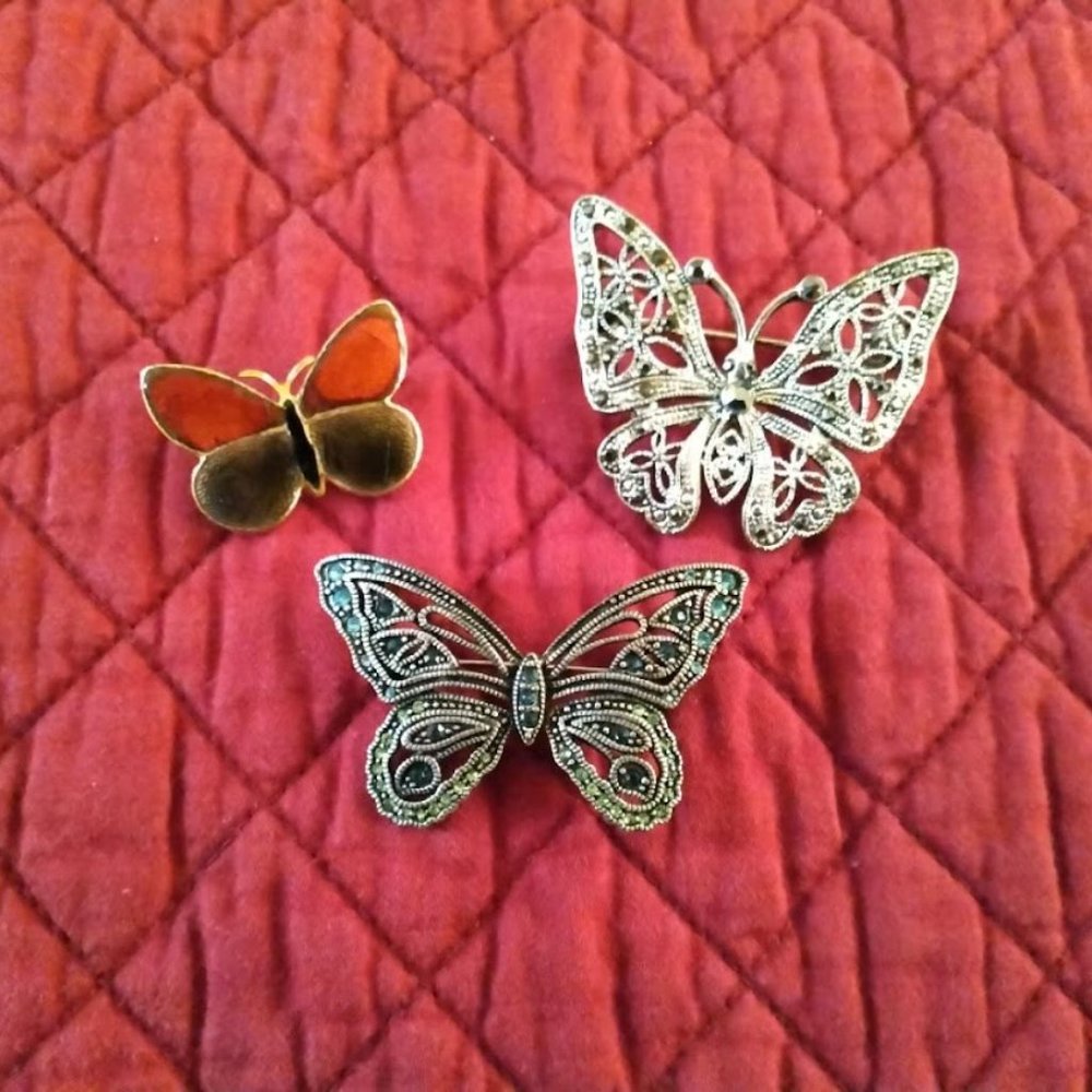 Butterfly Brooch Trio